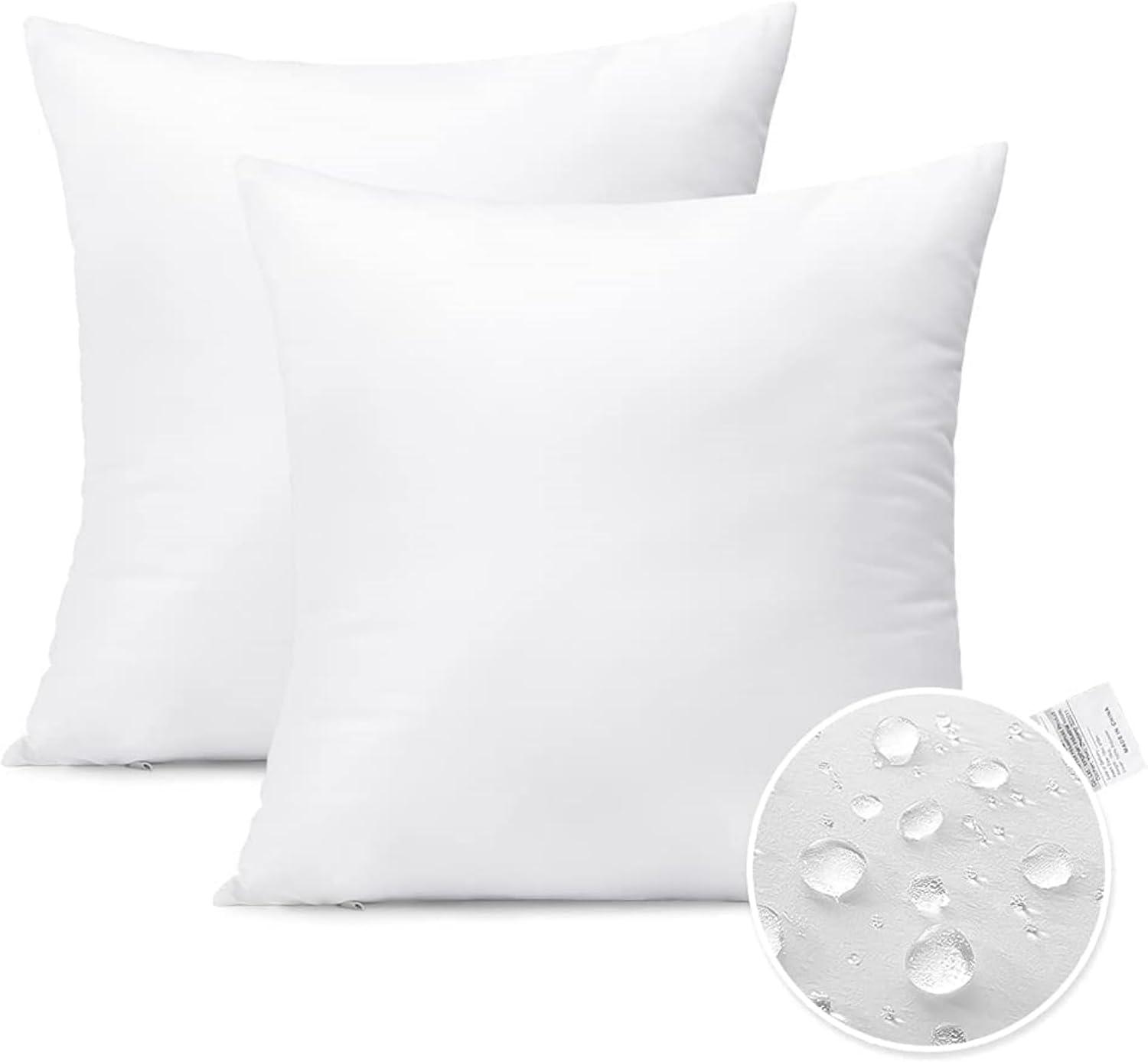 THROW PILLOW, SOFA PILLOW, OUT DOOR PILLOW, COUCH PILLOW, BEDDING PILLOW Inserts (Set of 2, White), 18x18 Inches - Lightweight Fillers for Sofa, Bed, and Home Décor (18x18 Inch (Pack of 2)