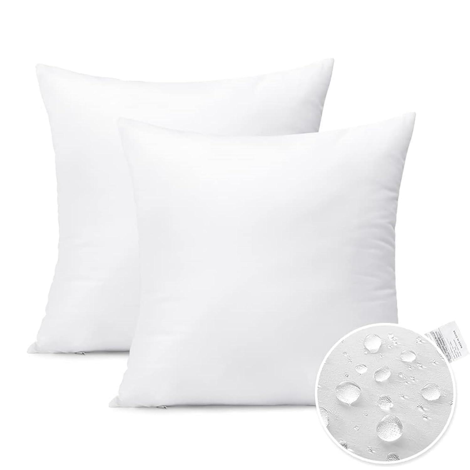 THROW PILLOW, SOFA PILLOW, OUT DOOR PILLOW, COUCH PILLOW, BEDDING PILLOW Inserts (Set of 2, White), 18x18 Inches - Lightweight Fillers for Sofa, Bed, and Home Décor (18x18 Inch (Pack of 2)