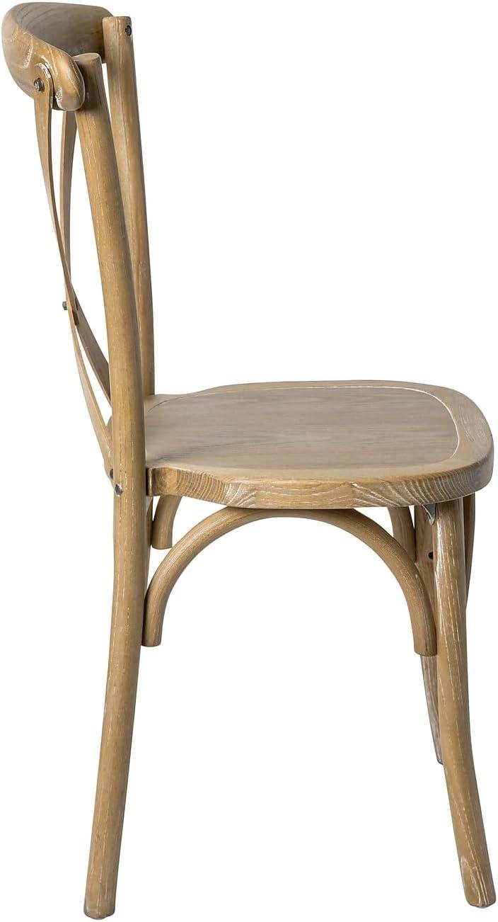 Flash Furniture 2-pack Advantage Medium Natural With White Grain X-Back Chair