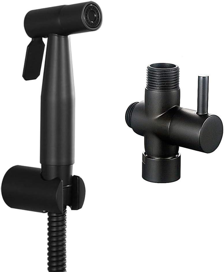 Matte Black Handheld Bidet Sprayer Diaper Shattaf Douche Complete Bidet Set with 7/8 T-Adapter for Toilet Bathroom