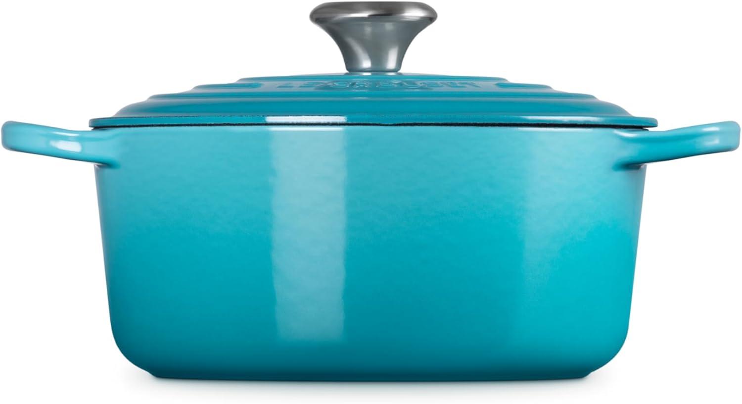 Caribbean Blue Enameled Cast Iron Round Dutch Oven, 4.5 qt