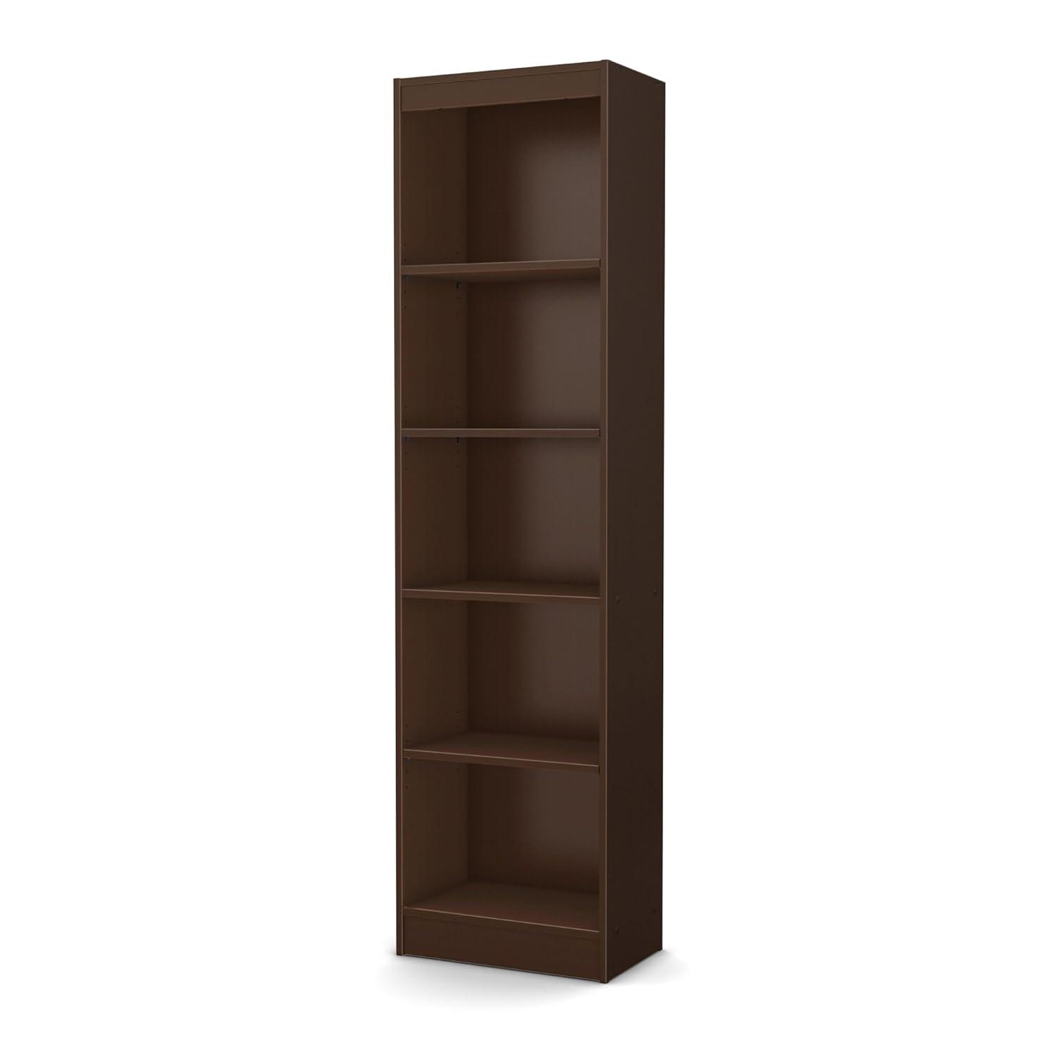 South Shore Axess Narrow 5-Shelf Narrow Bookcase Pure White