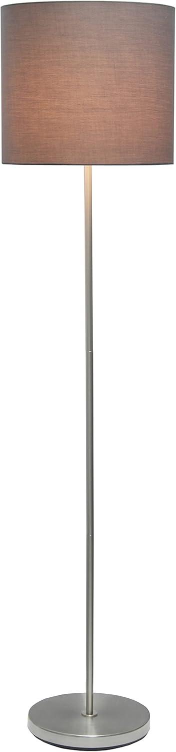 57" Gray Brushed Nickel Drum Shade Floor Lamp