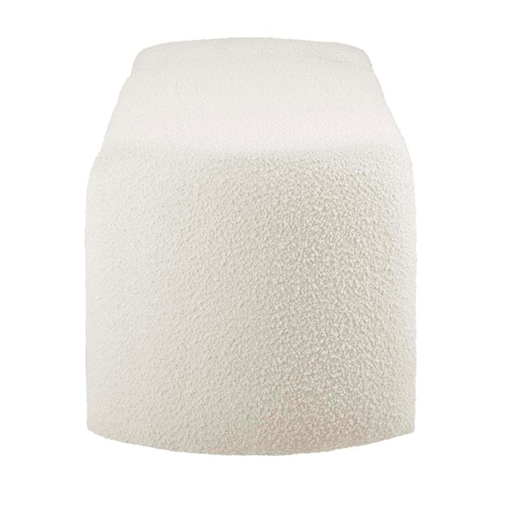 Nebula Boucle Upholstered Bench Ivory