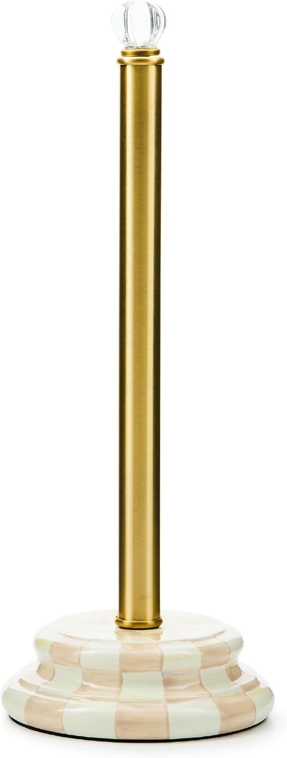 Mocha Check Toilet Tissue Storage