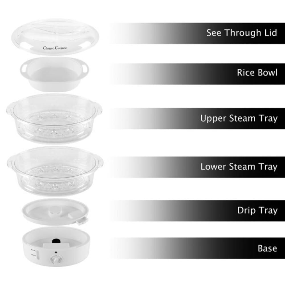 Vegetable Steamer Rice Cooker (White) by Classic Cuisine