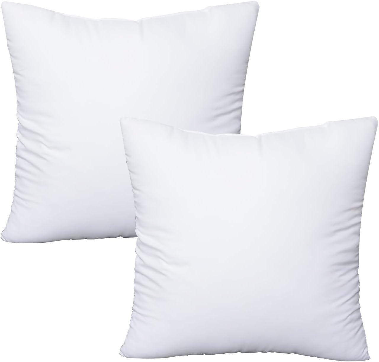 THROW PILLOW, SOFA PILLOW, OUT DOOR PILLOW, COUCH PILLOW, BEDDING PILLOW Inserts (Set of 2, White), 18x18 Inches - Lightweight Fillers for Sofa, Bed, and Home Décor (18x18 Inch (Pack of 2)
