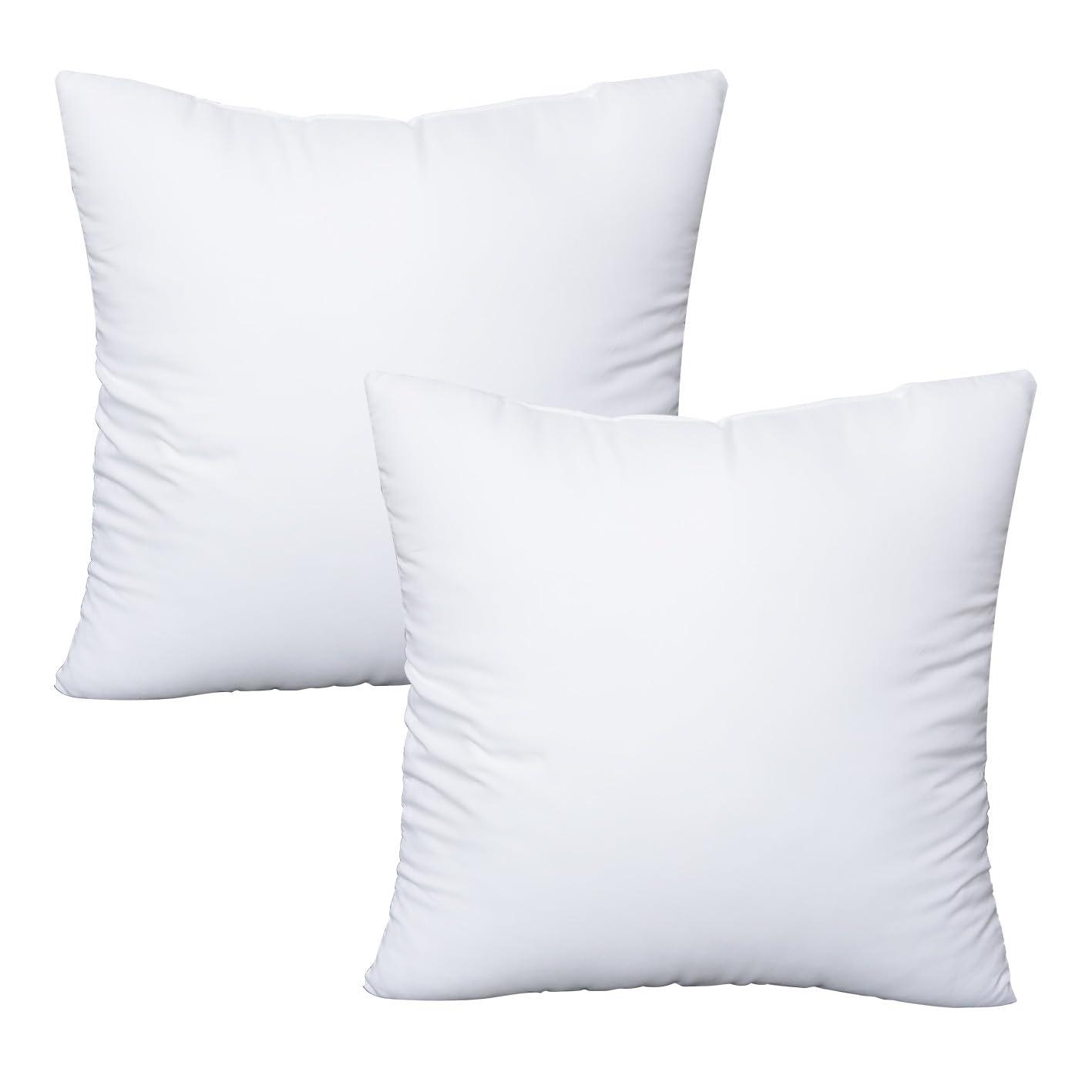 THROW PILLOW, SOFA PILLOW, OUT DOOR PILLOW, COUCH PILLOW, BEDDING PILLOW Inserts (Set of 2, White), 18x18 Inches - Lightweight Fillers for Sofa, Bed, and Home Décor (18x18 Inch (Pack of 2)