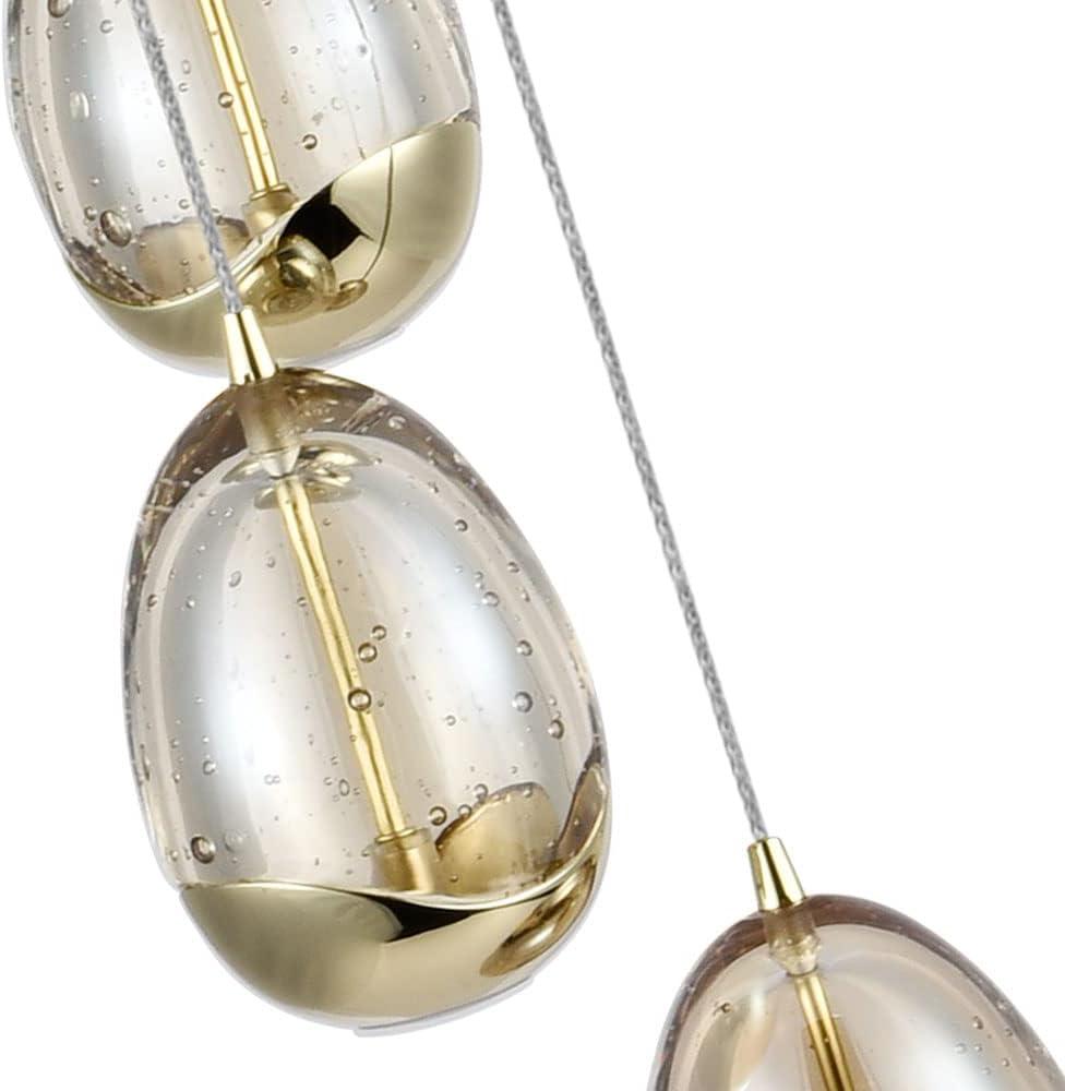 Venezia Champagne Glass Teardrop LED Chandelier in Gold