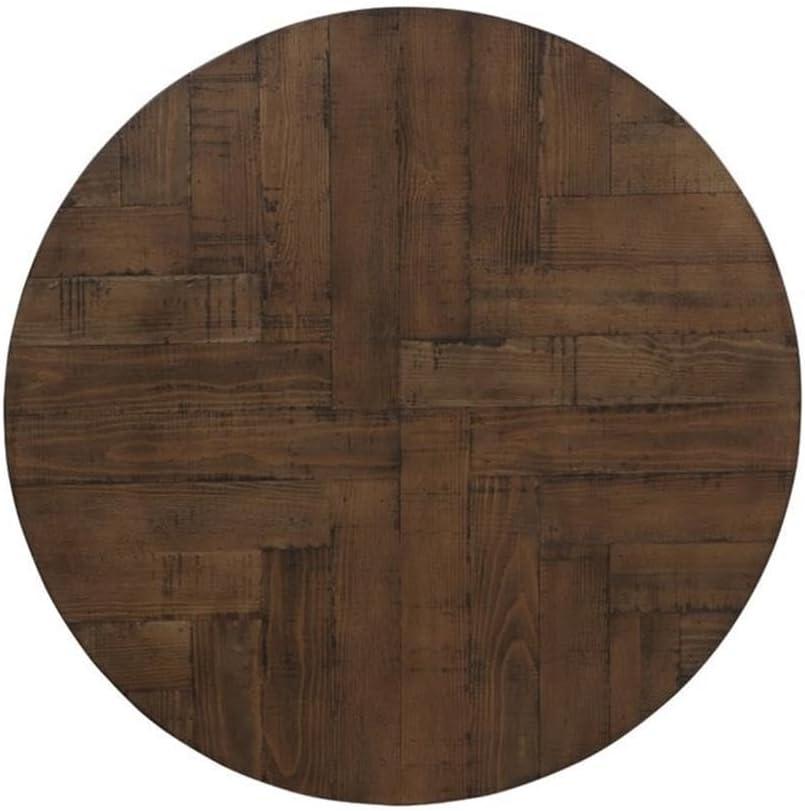 Industrial Brown and Gray Pine Veneer Round Table Set