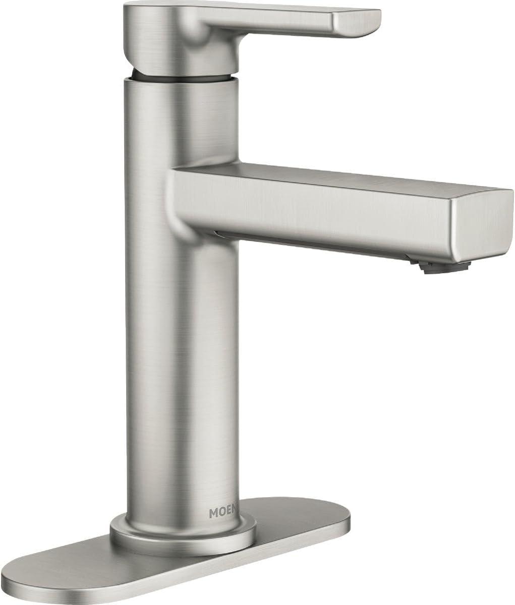 Moen Rinza Spot Resistant Nickel 1-Handle Lever 4 In. Centerset Bathroom Faucet