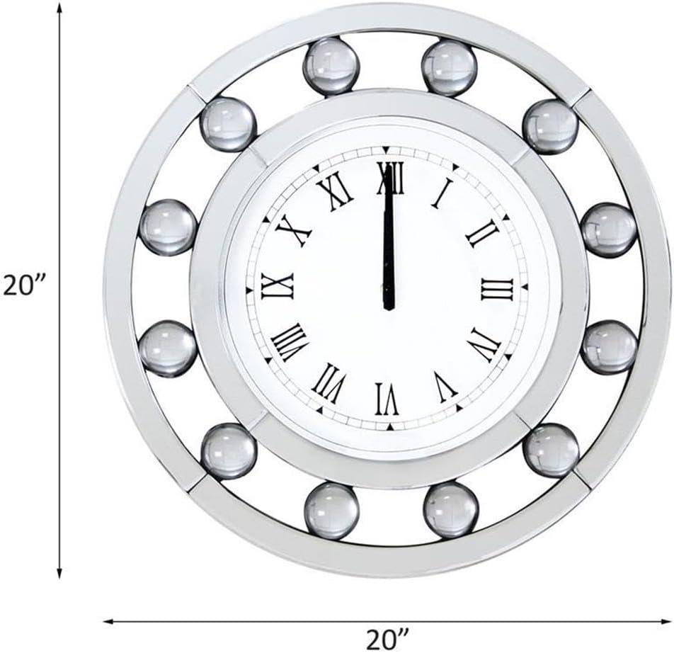 ACME Boffa Round Wall Clock in Mirrored