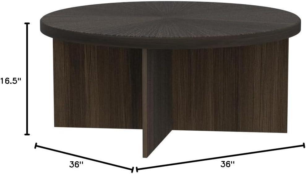 Martha Stewart Martha Stewart Sadie Round Walnut Wood Coffee Table