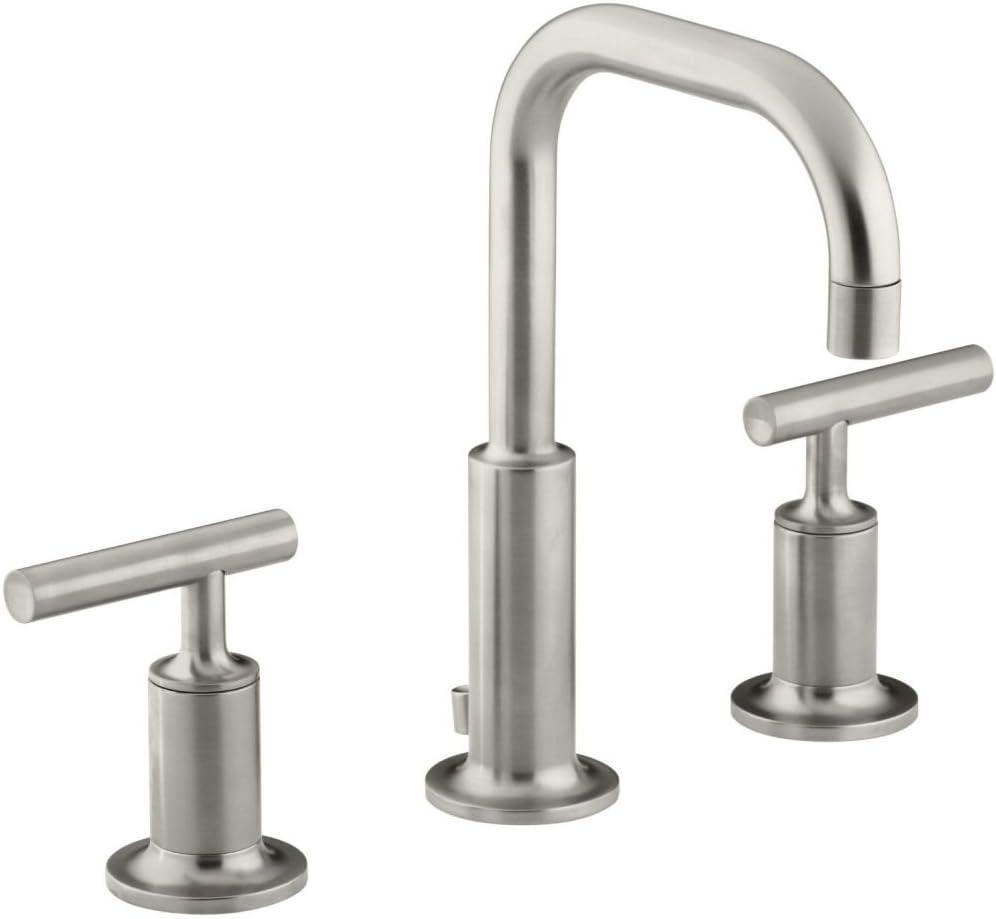 Purist Polished Nickel 8" Widespread Lavatory Faucet with Low Lever Handles