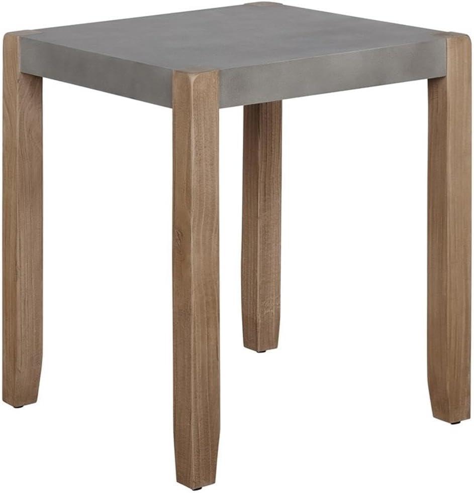 Alaterre Newport 21" Square Faux Concrete and Wood End Table