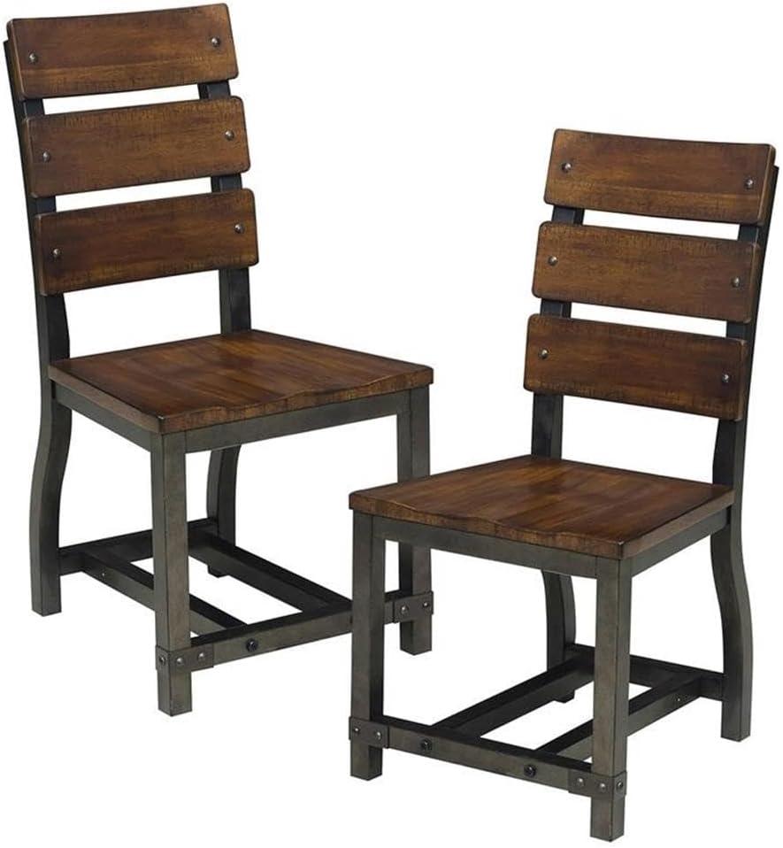 Lexicon Holverson Wood Dining Room Side Chairs in Rustic Brown (Set of 2)