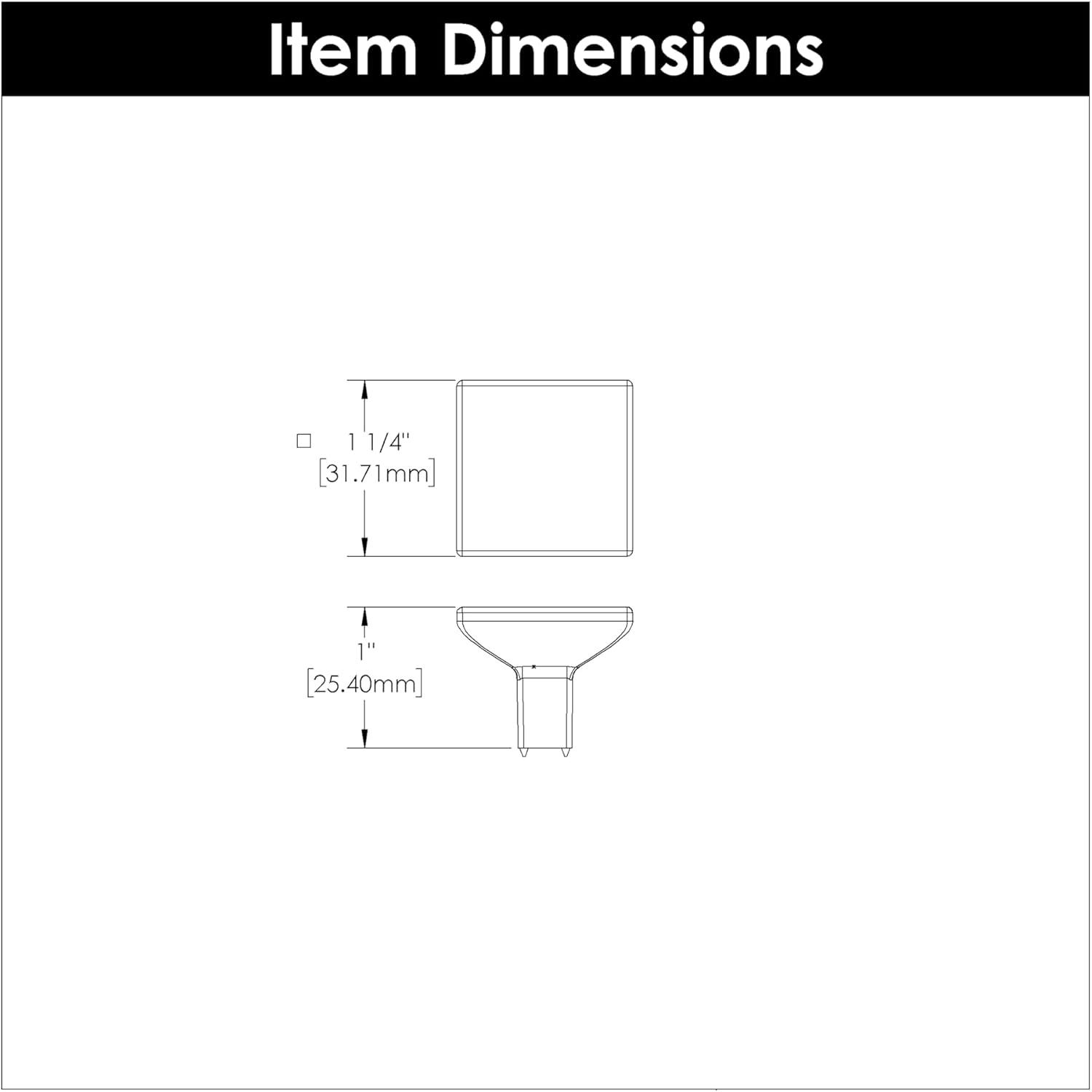 Skylight 1 1/4" Length Square Knob