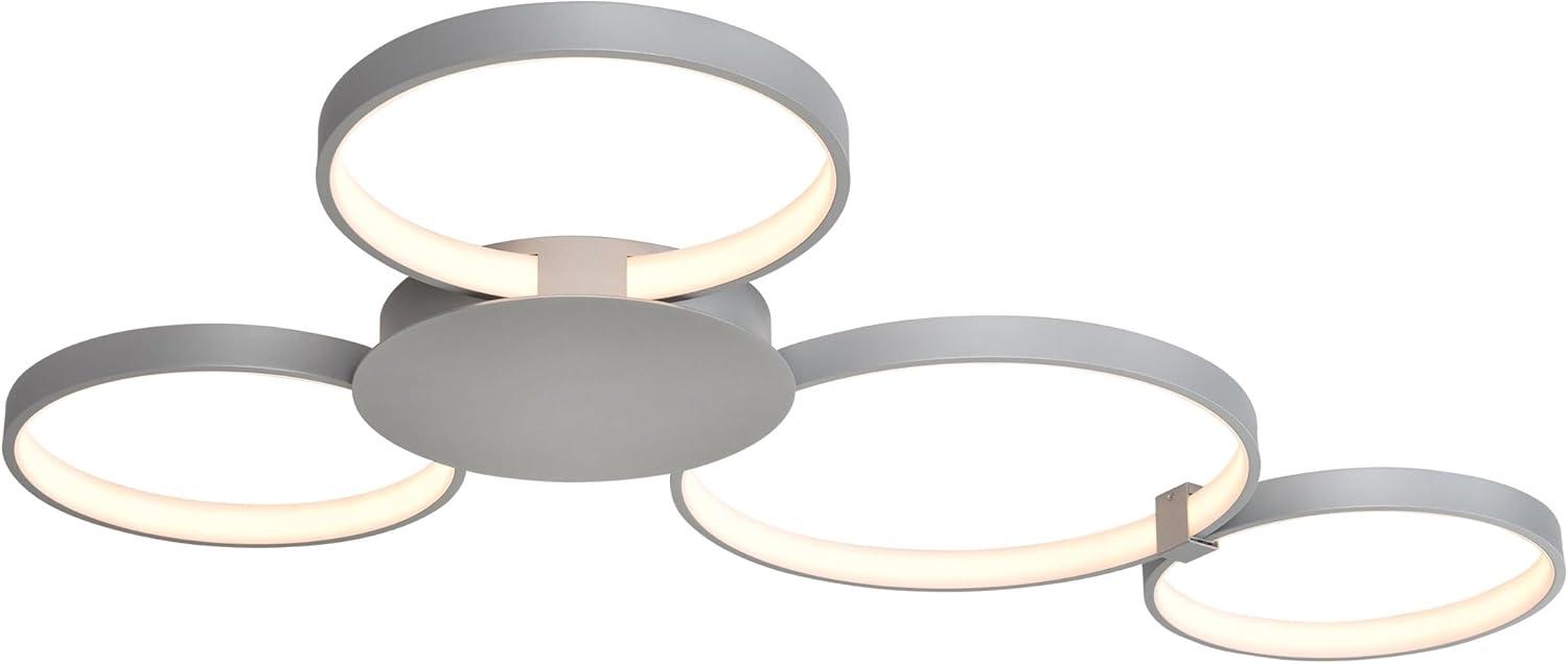 Capella 43" Silver Aluminum Multi-Ring LED Ceiling Light Fixture