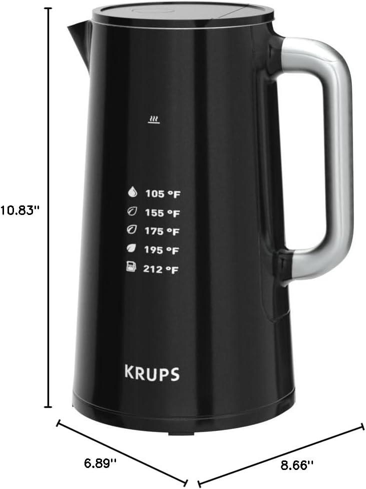 Krups Kettle with Large Digital Screen, 1.7 L, 12 Cup, BW802852