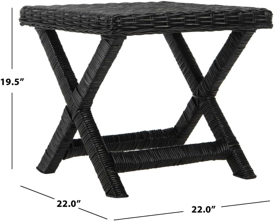 Manor Ottoman - FOX6529 - Black - Safavieh Couture
