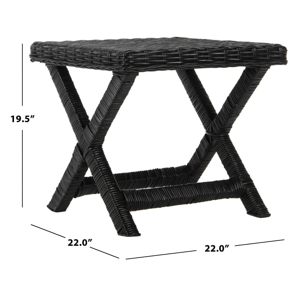 Manor Ottoman - FOX6529 - Black - Safavieh Couture