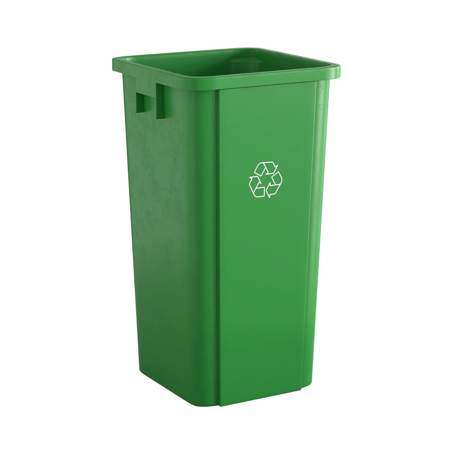 Tough Guy Trash Can,Rectangular,23 gal.,Green 10F626