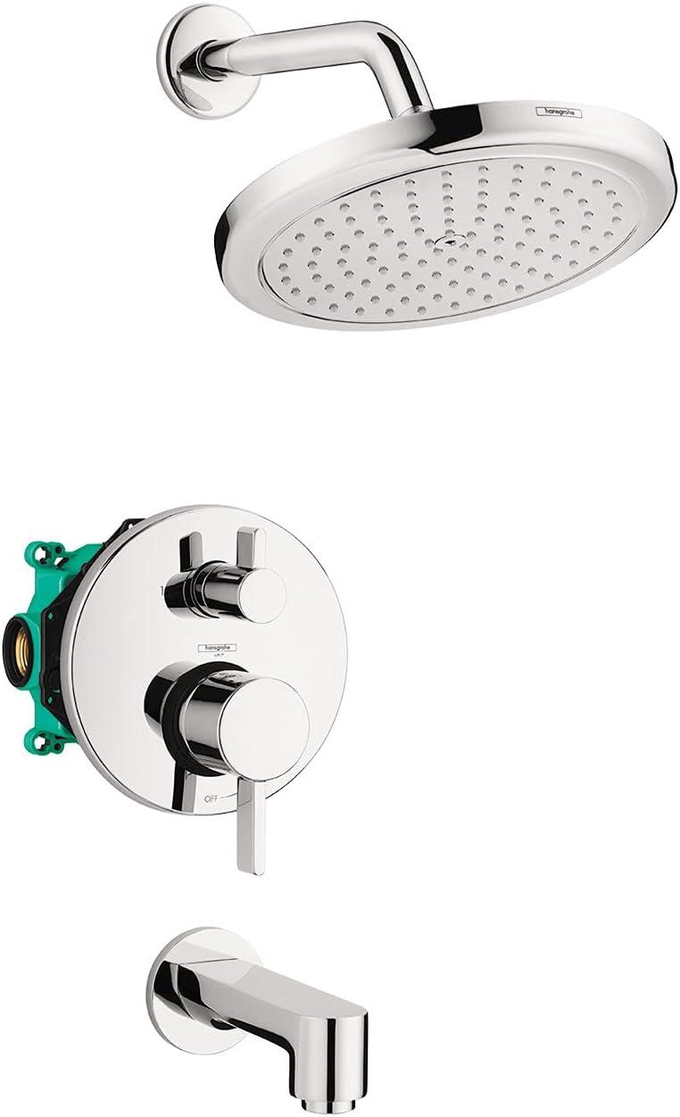 Croma 220 Chrome Rain Showerhead and Tub System Kit