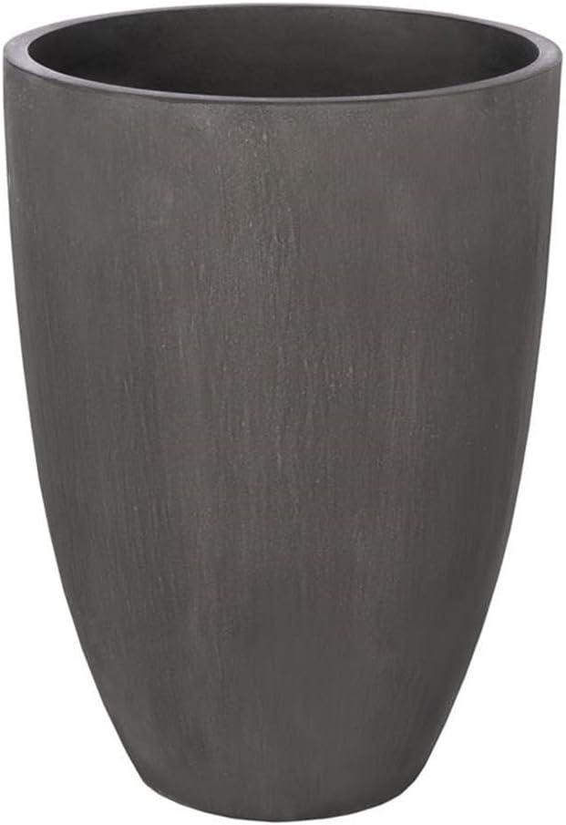 Grecian-Inspired Modern Dark Grey Round Patio Planter