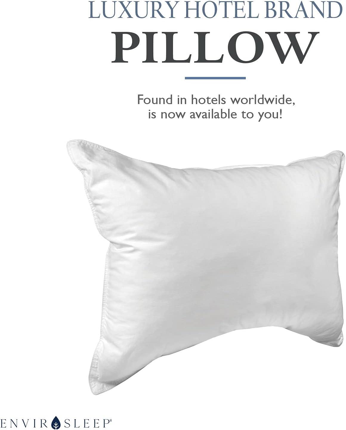 Hypoallergenic White Polyester and Cotton Bed Pillow Set
