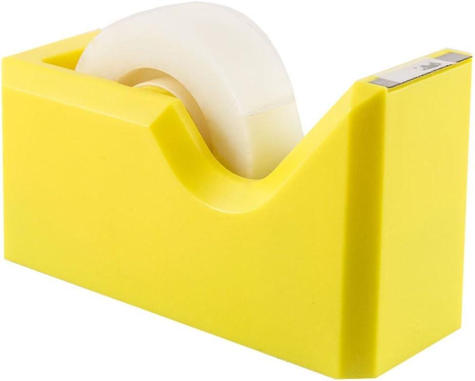 JAM Paper Colorful Desk Tape Dispensers - Yellow: Plastic Stationery for School & Office