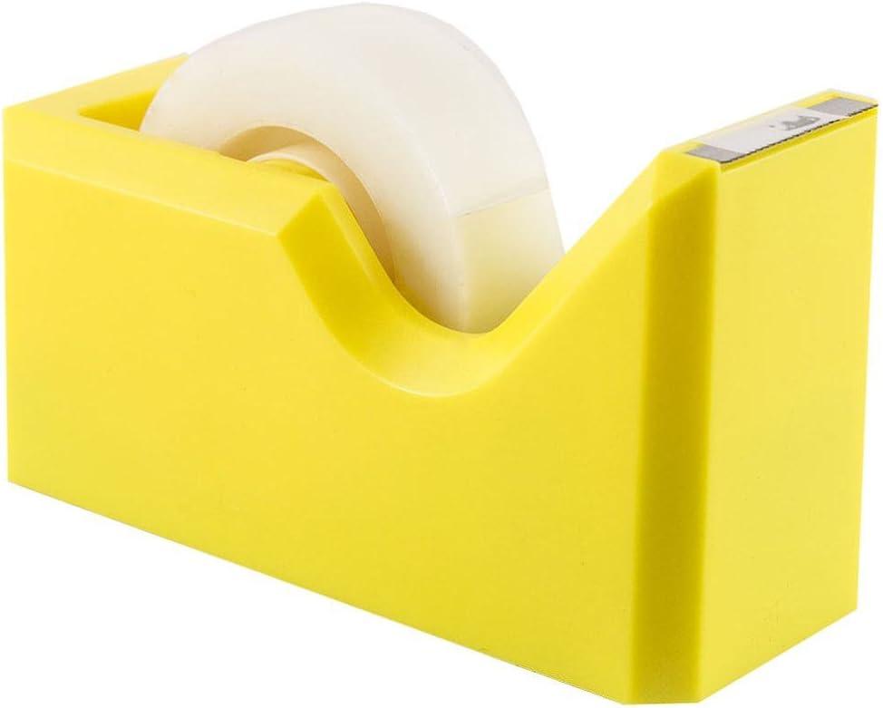 Bright Yellow Plastic Desk Tape Dispenser