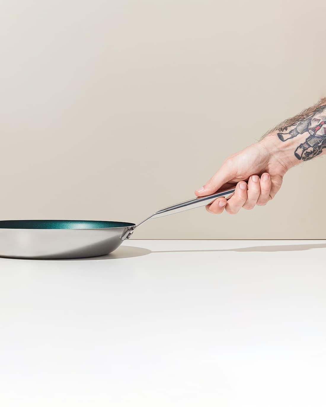 10.5 Inch Green Ceramic Coated Stainless Steel Frying Pan