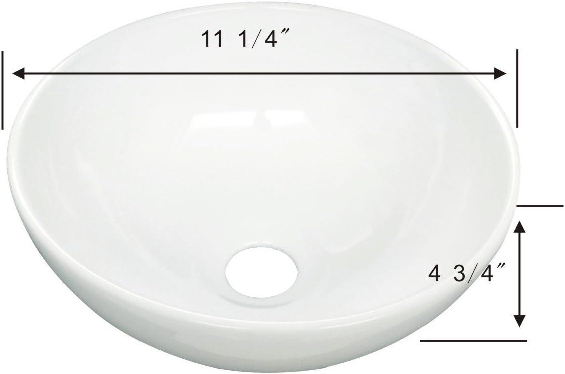 White Round Above Counter Bathroom Sink Ceramic Vanity Vessel Sink