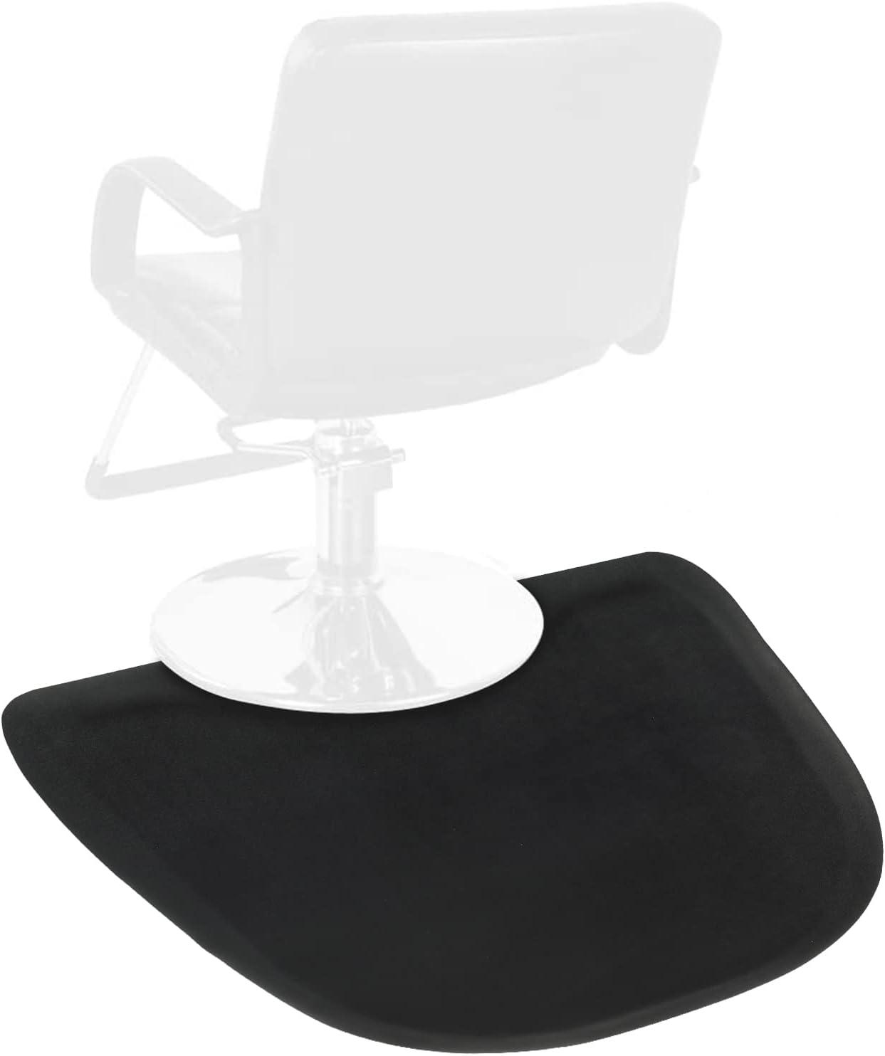 Goujxcy 3′x4.5′x1/2" Thick Anti Fatigue Salon Chair Mat for Hair Stylist, Comfort Beauty Salon Floor Mats Hair Salon Chair Mat for Barbershop Beauty Styling Chair (Semi Circle 1)