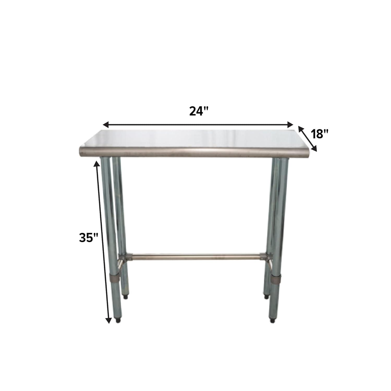 Amgood Stainless Steel Open Base Work Table