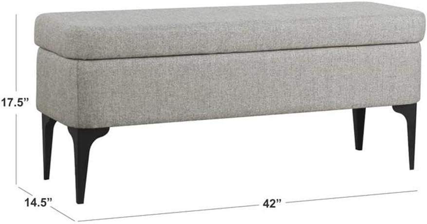 Large Modern Storage Bench Sustainable Gray Woven - HomePop