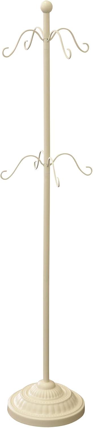 Haute Décor Adapt Adjustable 8 Hook Christmas Stocking Holder Matte White: Freestanding Holiday Decor