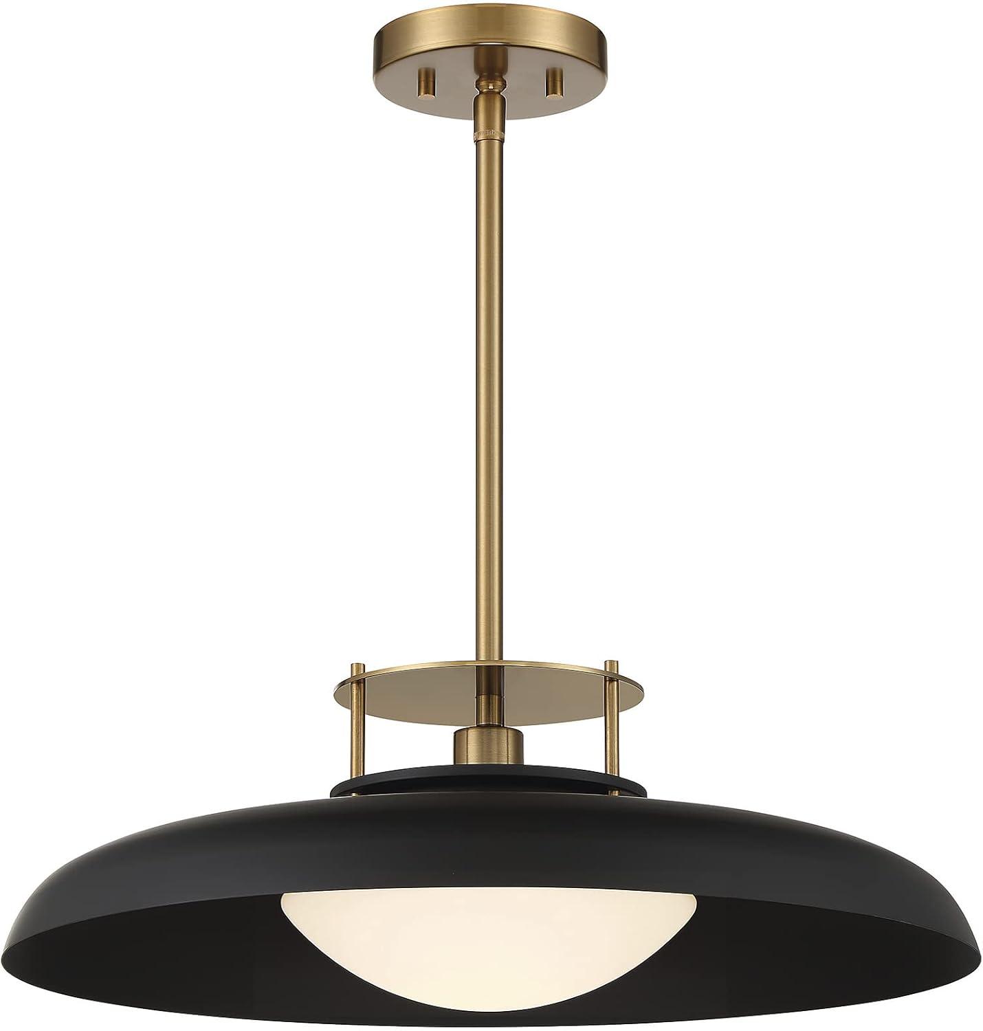 Savoy House Gavin 1 - Light Pendant in  Matte Black/Warm Brass