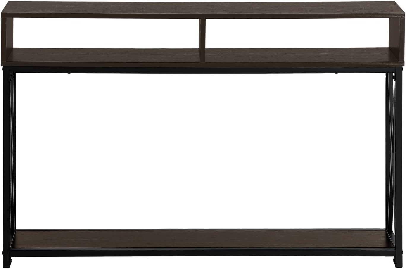 Accent Table Console Entryway Narrow Sofa Bedroom Metal Brown