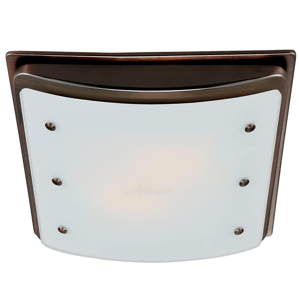 Hunter Ellipse 100 CFM Bathroom Exhaust Fan - Hunter Ceiling Fan with Light and Night Light – Bronze