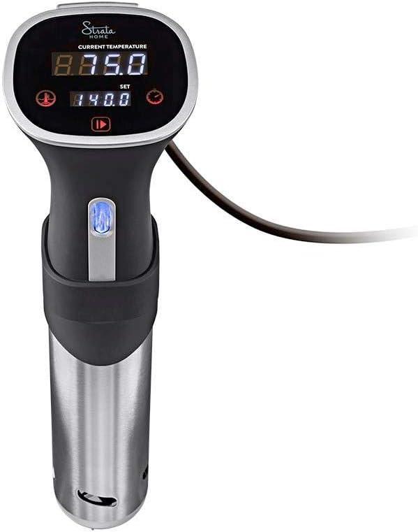 Monoprice Sous Vide Immersion Cooker 800W - Black/Silver With Adjustable Clamp And Digital LED Touch Screen, Easy To Clean - Strata Home Collection