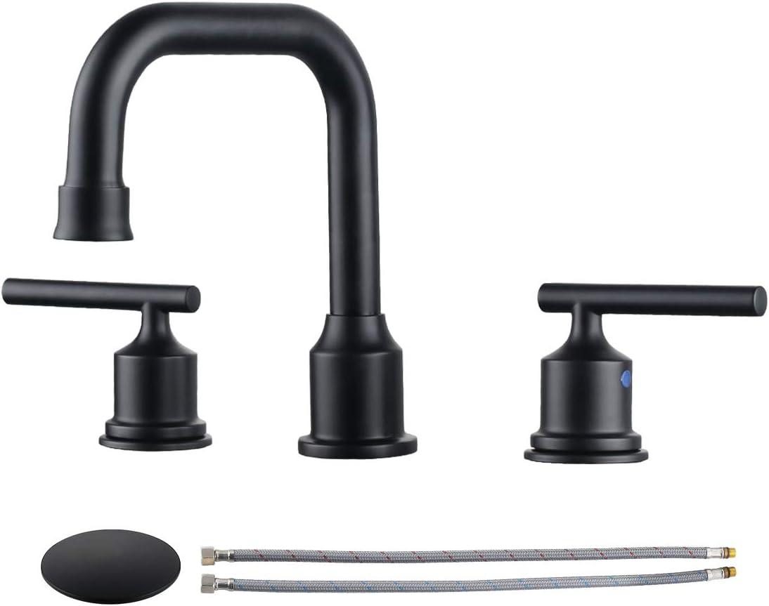 Widespread 2-handle Bathroom Faucet with Drain Assembly