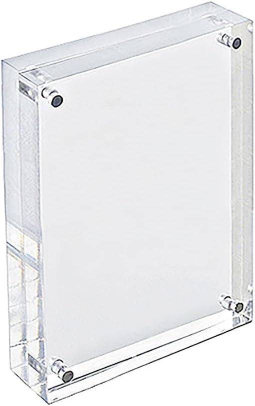Azar Displays Clear Acrylic Magnetic Photo Frame Block 3.5" x 5" Vertical/Horizontal