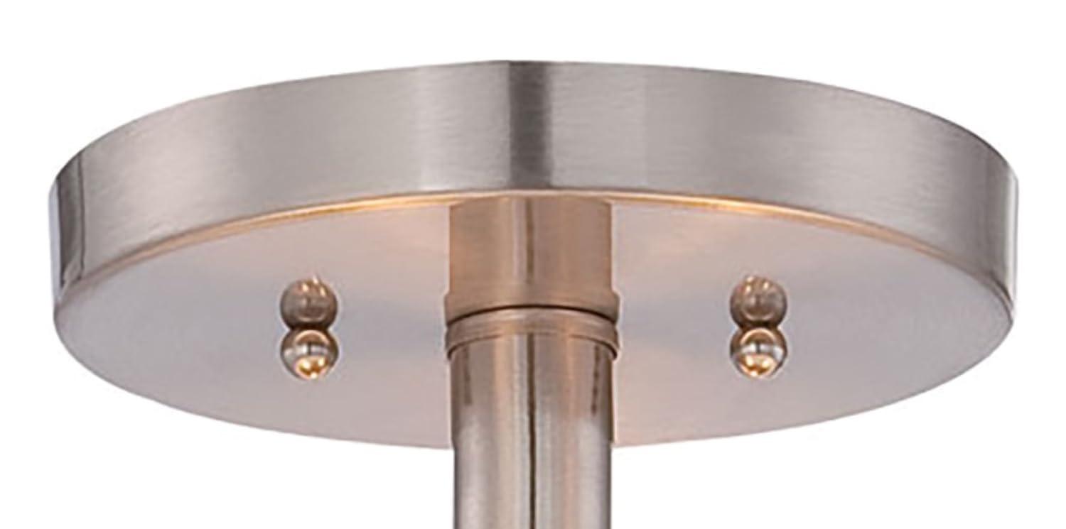 Minka Lavery Semi Flush Mount Ceiling Light 4107-84, Parsons Studio Lighting Fixture, 3 Light, Nickel