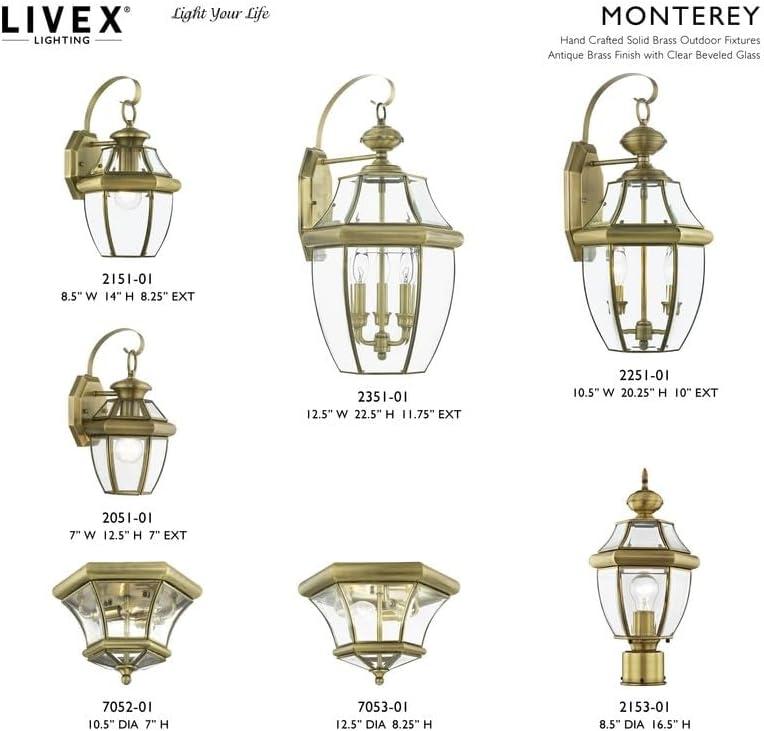 Livex Lighting Monterey 3 - Light Wall Light in Antique Brass