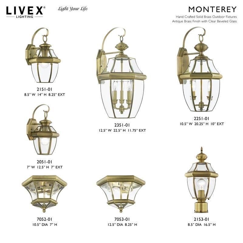Livex Lighting Monterey 3 - Light Wall Light in  Antique Brass