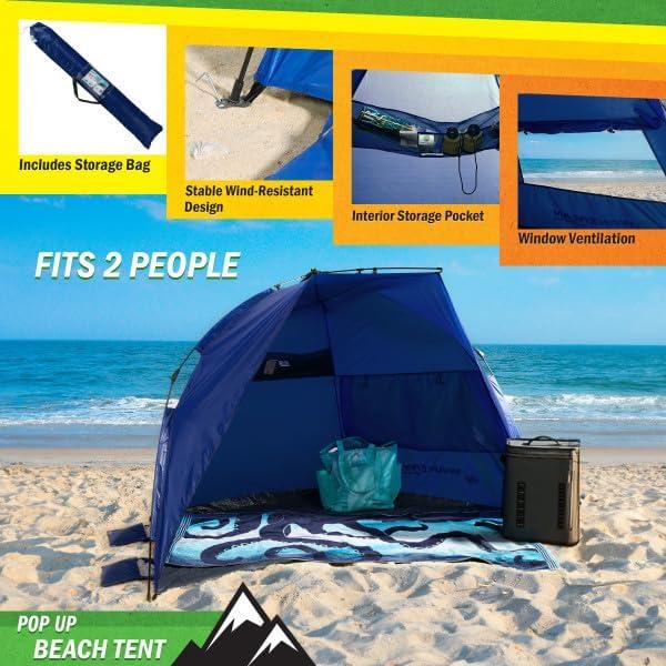 Pop Up Beach Tent- Sun Shelter for Shade with UV Protection