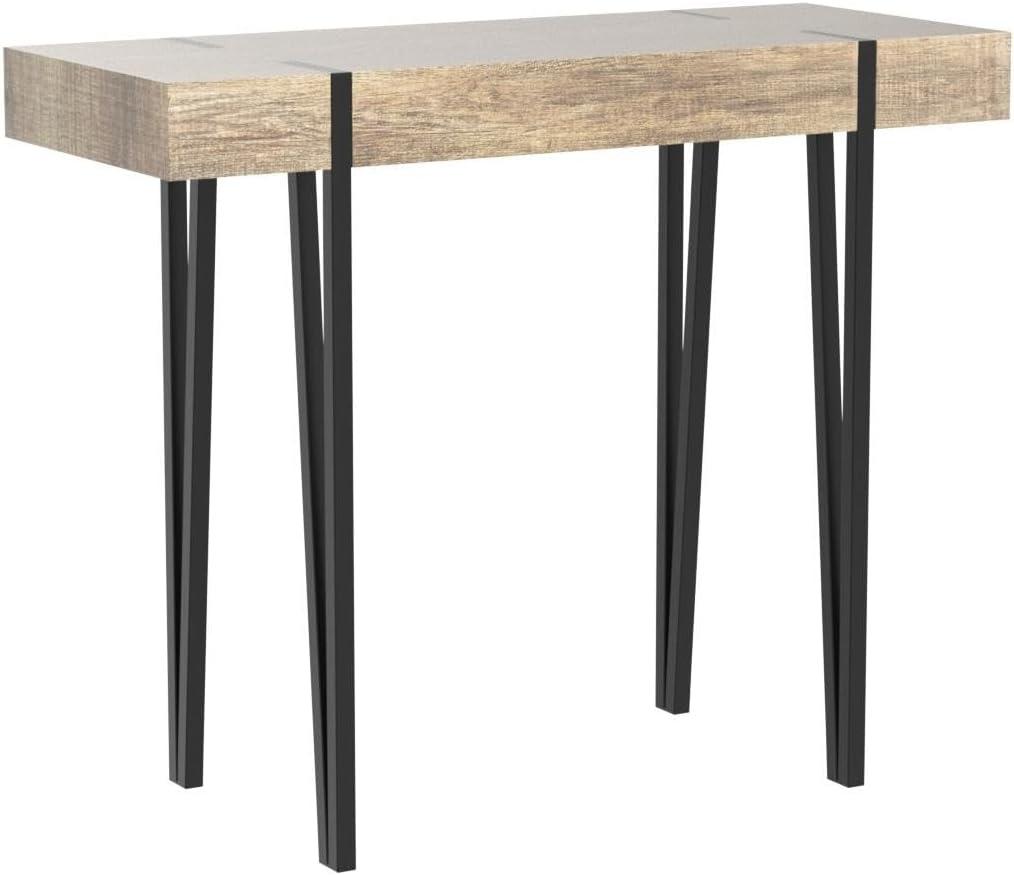 Alyssa Rustic Brown and Black Wood Metal Console Table