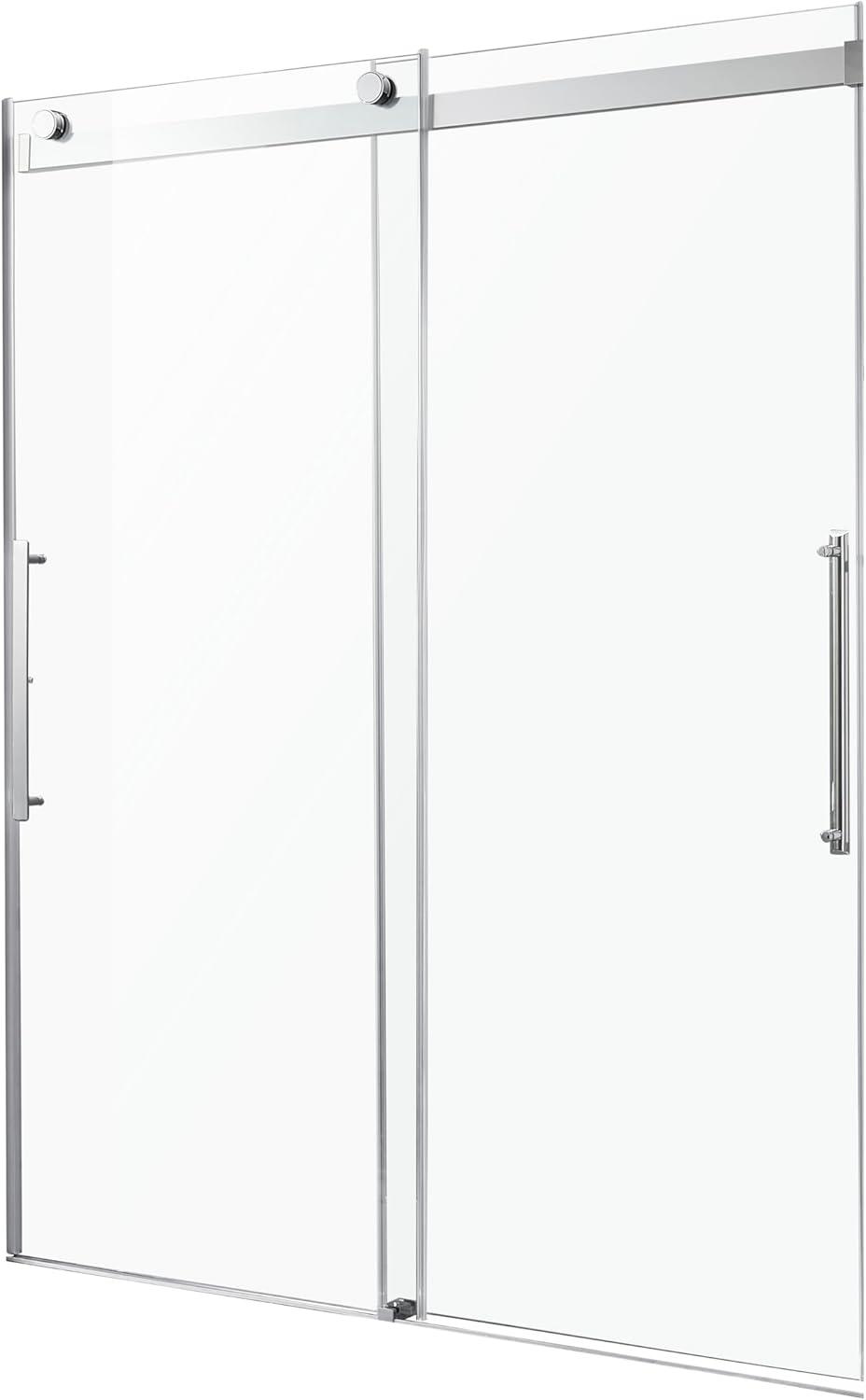 Anzzi  48 x 76 in. Stellar Series Frameless Sliding Shower Door with Handle, Chrome