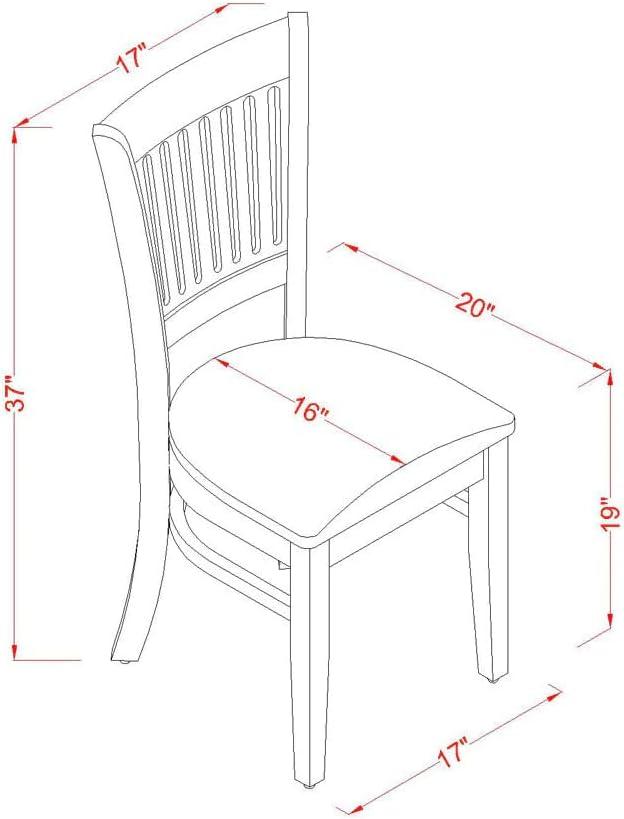 East West Furniture Vancouver 37" Fabric Dining Chairs in White (Set of 2)